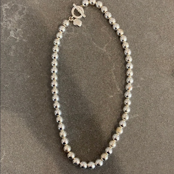 ralph lauren silver bead necklace